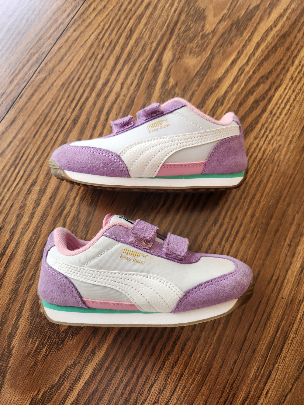 Puma Kids Purple, White & Pink Velcro Sneakers